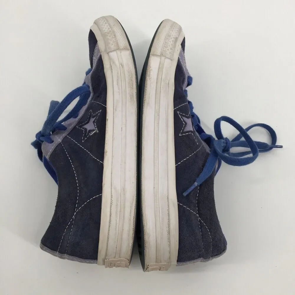 Converse One Star Carnival Low Top Eclipse Sneakers 5 Big Kid 7.5 W Blue Suede